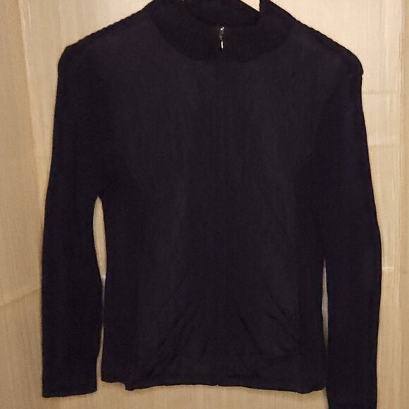 Croft & Barrow Purple Quilted Full Zip Sweater Medium - Picture 1 of 6